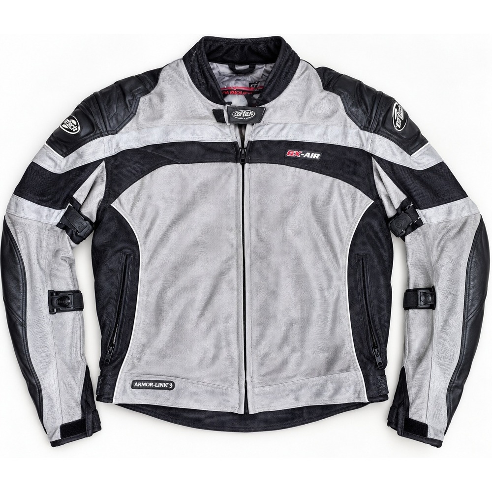 Cortech GX-Air Men's XL 46 Motorcycle Jacket Mesh Leather Armored Gray